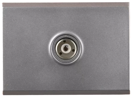 Розетка СВЕТОЗАР "ЭФФЕКТ" телевизионная, без вставки и рамки, цвет светло-серый металлик SV-54415-SM купить в Ханты-Мансийске