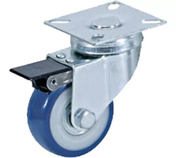 Колесо аппаратное поворотное SCvb 25 50 мм с тормозом (синяя резина) 1027149 купить в Ханты-Мансийске