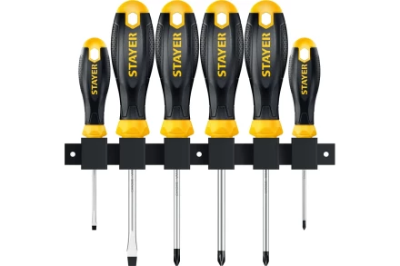 Набор STAYER "MASTER" HERCULES: Отвертки, Cr-V, эргономичная двухкомпонентная рукоятка, 6шт 25055-H6_z04 купить в Ханты-Мансийске