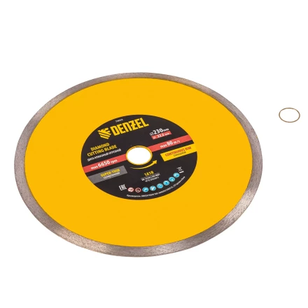 Диск алмазный отрезной 230 х 22,2 мм, сплошной, супертонкий, горячий пресс, мокрое резание// Denzel 73055 купить в Ханты-Мансийске