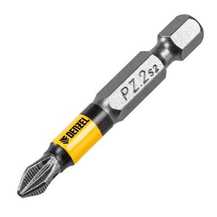 Бита PZ2х50, сталь легированная S2, 10 шт., круглый профиль, отрывная упаковка, Е 6,3 Denzel 11680 купить в Ханты-Мансийске