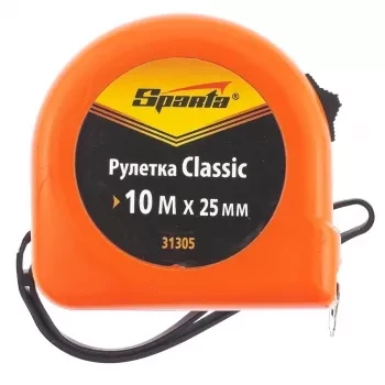 Рулетка Classic, 10 м х 25 мм, пластиковый корпус  SPARTA 31305 купить в Ханты-Мансийске
