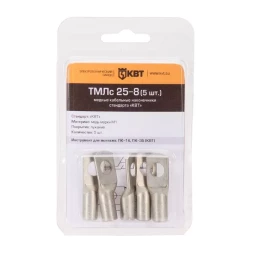 Наконечник кабельный КВТ ТМЛс 25–8 (5 шт) (78774)