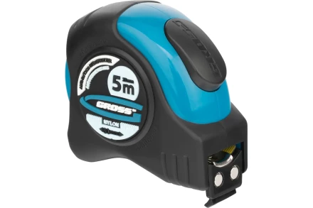 Рулетка "Schlagfest" 5 м x 25 мм магн. обрез зацеп двухст. шкала нейлон покр. автоматич  GROSS 31113 купить в Ханты-Мансийске