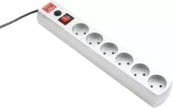 Удлинитель бытовой серия EF, с заземлением и выключателем, 2м, 6 розетки, 10A Stern 95780 купить в Ханты-Мансийске