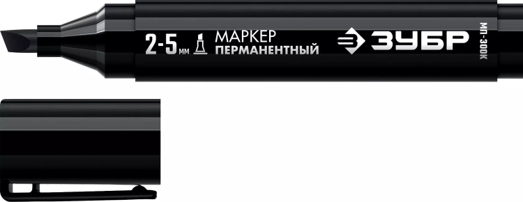 ЗУБР МП-300К чёрный, 2-5 мм, клиновидный перманентный маркер (06323-2) купить в Ханты-Мансийске