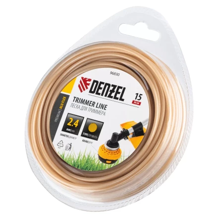 Леска для триммера армированная алюминием круглая, 2,4мм х 15м, блистер ALUFLEX Denzel 96830 купить в Ханты-Мансийске