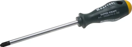 Отвертка KRAFTOOL, Cr-Mo-V закалённый стержень, двухкомпонентная противоскользящ рукоятка, PH 3x150мм 25008-3-150 купить в Ханты-Мансийске