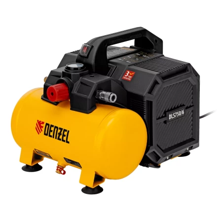 Компрессор Denzel DLS750/6 58019 безмасляный малошумный 750 Вт, 140 л/мин,ресивер 6 л купить в Ханты-Мансийске