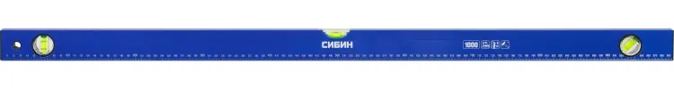 Уровень СИБИН коробчатый, 3 противоударных ампулы, измерительная линейка, 100см 34605-100 купить в Ханты-Мансийске