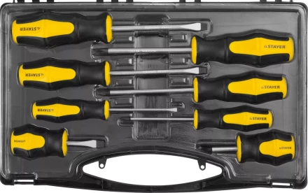 Набор STAYER "MASTER" HERCULES: Отвертки, Cr-V, эргономичная двухкомпонентная рукоятка, 8шт 25055-H8_z02 купить в Ханты-Мансийске