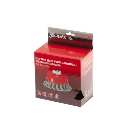 Щетка для УШМ 150 мм М14 "чашка" крученая проволока 0,35 мм MTX 74618 купить в Ханты-Мансийске