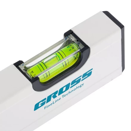 Уровень алюминиевый магнитный 200 мм фрезерованный 2 глазка Gross 33669 купить в Ханты-Мансийске