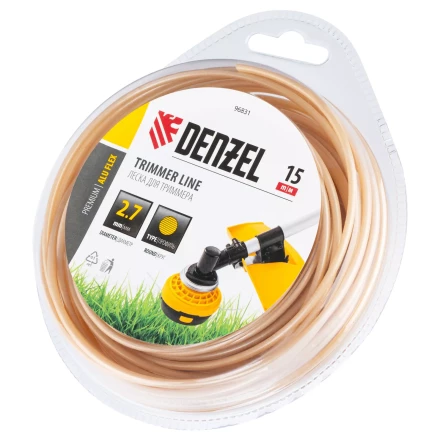 Леска для триммера армированная алюминием круглая, 2,7мм х 15м, блистер ALUFLEX Denzel 96831 купить в Ханты-Мансийске
