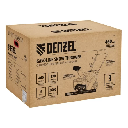 Бензиновая снегоуборочная машина Denzel SB 460 E, 99cc, эл.старт, шнек SnowCrusher купить в Ханты-Мансийске