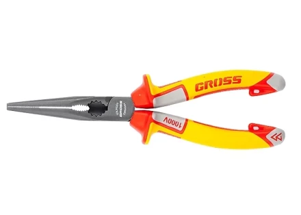 Длинногубцы прямые диэлектрические рукоятки до 1000 В трехкомпонентные рукоятки 205 мм GROSS 17177 купить в Ханты-Мансийске