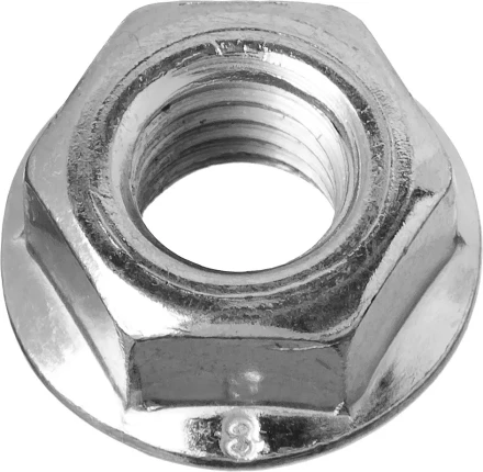 Гайка DIN 6923 с фланцем, M6, 14 шт, кл. пр. 8, оцинкованная, ЗУБР 303636-06 купить в Ханты-Мансийске