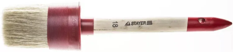 Кисть круглая STAYER "MASTER", светлая натурал. щетина, пластм. корпус, деревян. ручка, №18 x60мм 0141-60 купить в Ханты-Мансийске