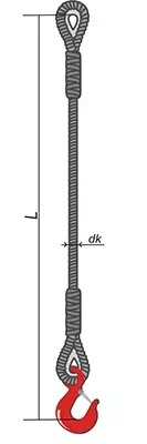 Строп ветвь канатная ВК-0.5 т L=1.5 м заплет купить в Ханты-Мансийске