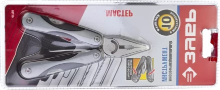 ЗУБР МАСТЕР мультитул 10 в 1 мини металлические ручки, нейлоновый чехол, 86 мм (47750) купить в Ханты-Мансийске