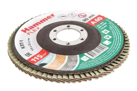 Круг Лепестковый Торцевой (КЛТ) HAMMER КЛТ 1 Ф115х22 Р60 213-019 купить в Ханты-Мансийске