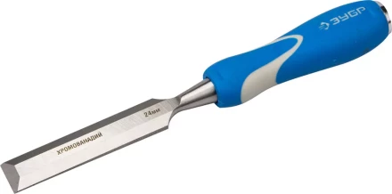 Стамеска ЗУБР &quot;ЭКСПЕРТ&quot; с ударопрочной двухкомпонетной ручкой и стальным затыльником для ударных работ, 24мм 18097-24 купить в Ханты-Мансийске