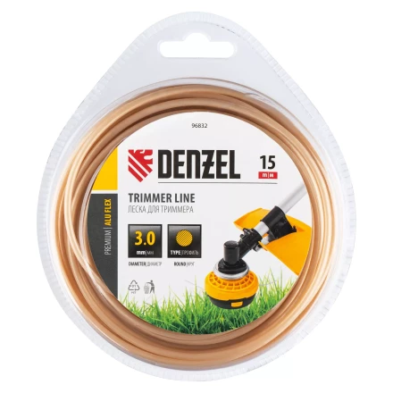 Леска для триммера армированная алюминием круглая, 3,0мм х 15м, блистер ALUFLEX Denzel 96832 купить в Ханты-Мансийске