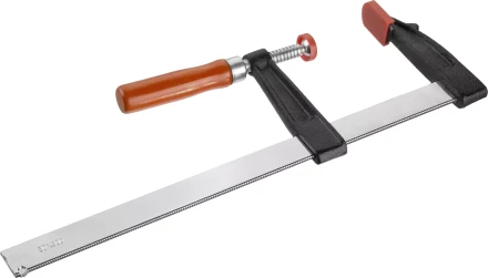Струбцина ЗУБР &quot;СТАНДАРТ&quot;, тип &quot;F&quot;, деревянная ручка, стальная закаленная рейка, 80х300мм 32152-80-300 купить в Ханты-Мансийске