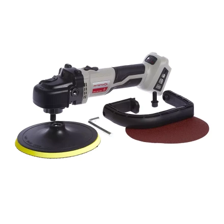 Угловая полировальная машина с бесщеточным (вентильным) двигателем ИНТЕРСКОЛ УПМ-180/18ВЭ аккумуляторная Li-ion АПИ (картон, без аккум. и ЗУ) купить в Ханты-Мансийске