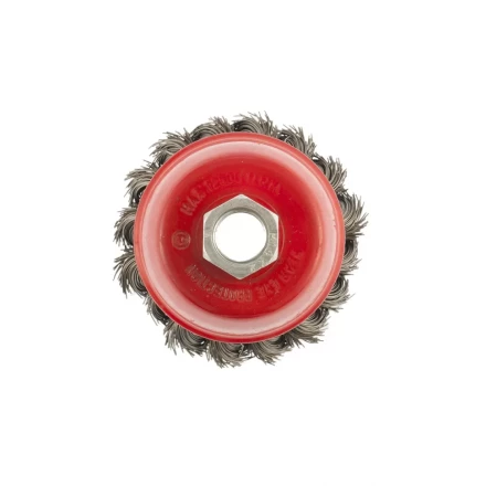 Щетка для УШМ 75 мм М14 "чашка" крученая проволока 0,8 мм MTX 74622 купить в Ханты-Мансийске