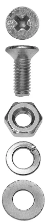 Винт (DIN965) в комплекте с гайкой (DIN934), шайбой (DIN125), шайбой пруж. (DIN127), M6x60мм, 6шт, ЗУБР 4-303456-06-060 4-303456-06-060 купить в Ханты-Мансийске