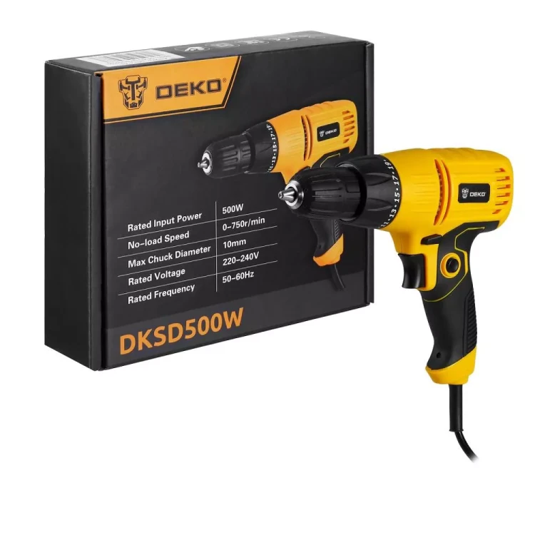 Дрель-шуруповерт сетевой DEKO DKSD500W, 063-4053 купить в Ханты-Мансийске