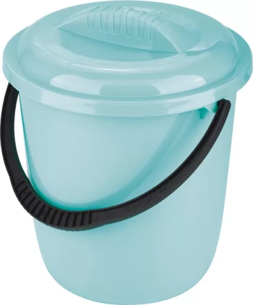 Ведро пластмассовое круглое 12л, с крышкой, бирюзовое ТМ Elfe 92959 купить в Ханты-Мансийске