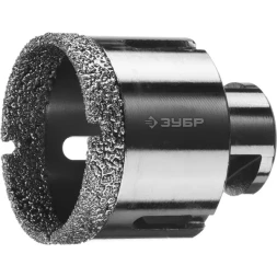 Алмазная коронка ЗУБР "ПРОФЕССИОНАЛ" универсальная для УШМ, сухое сверление, алмазы на вакуумной пайке, посадка М14, d=54мм 29865-54