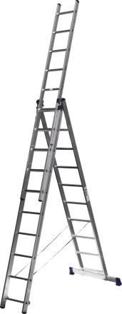 Лестница СИБИН универсальная, трехсекционная со стабилизатором, 10 ступеней 38833-10 купить в Ханты-Мансийске