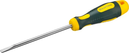Отвертка KRAFTOOL, Cr-Mo-V сталь, двухкомпонентная противоскользящая рукоятка, SL, 6,0x125мм 250071-6.5-125 купить в Ханты-Мансийске
