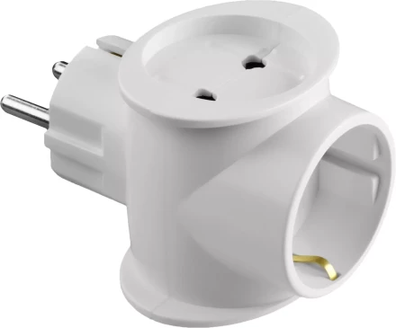 Разветвитель СИБИН электрический с заземлением, 3 гнезда, 16А/220В 55098-3 купить в Ханты-Мансийске