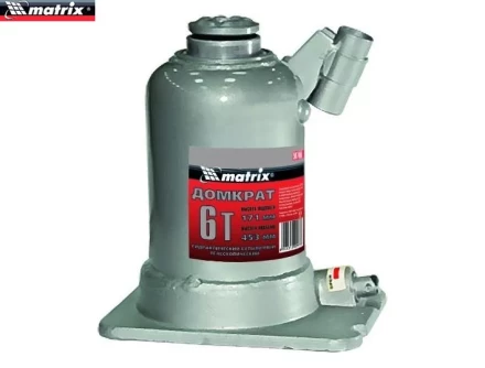 Домкрат гидравлический бутылочный телескопический 6 т подъем 171–453 мм MATRIX 507405 купить в Ханты-Мансийске