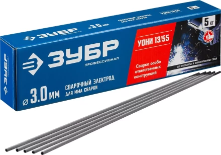 ЗУБР Д 3.0 х 350 мм, 5 кг в коробке, УОНИ 13/55 с основным покрытием, электрод сварочный, Профессионал (40025-3.0) купить в Ханты-Мансийске