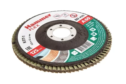 Круг Лепестковый Торцевой (КЛТ) HAMMER КЛТ 1 Ф125х22 Р60 213-025 купить в Ханты-Мансийске