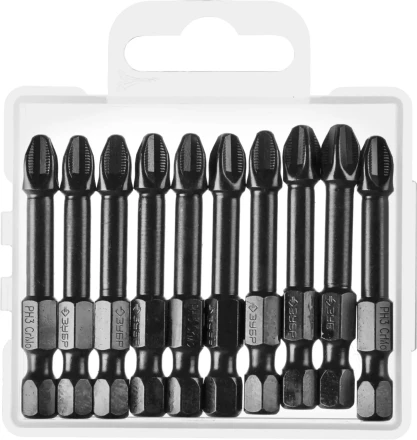 ЗУБР PH3, 10 шт, 50 мм, ударные биты, Профессионал (26021-3-50-S10) купить в Ханты-Мансийске