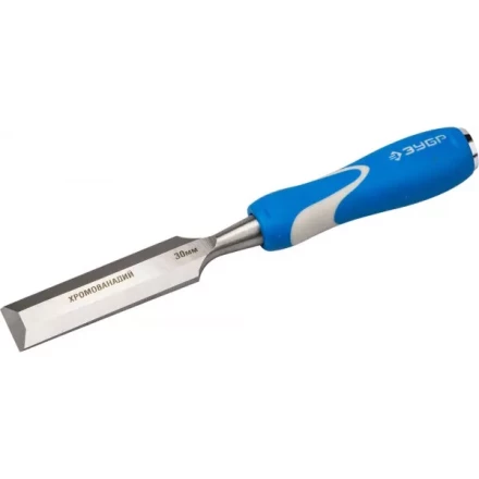 Стамеска ЗУБР &quot;ЭКСПЕРТ&quot; с ударопрочной двухкомпонетной ручкой и стальным затыльником для ударных работ, 30мм 18097-30 купить в Ханты-Мансийске
