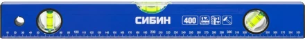 Уровень СИБИН коробчатый, 3 противоударных ампулы, измерительная линейка, 40см 34605-040 купить в Ханты-Мансийске
