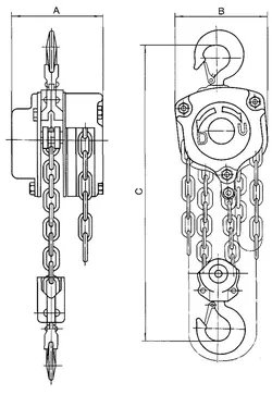 Таль ручная цепная тип HSZ-C г-п 3 тонн H=6 метра купить в Ханты-Мансийске