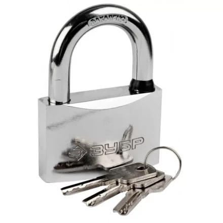 Замок ЗУБР &quot;ЭКСПЕРТ&quot; навесной, стальной корпус, классическая форма, закаленная дужка, 70мм 37227-70 купить в Ханты-Мансийске