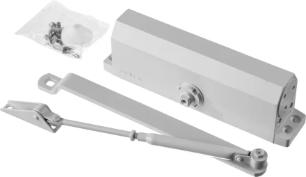 Доводчик дверной STAYER, для дверей массой до 100 кг, цвет белый 37916-100 купить в Ханты-Мансийске