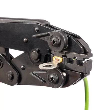 Пресс-клещи КВТ СТО+9 с 9 матрицами МПК для опрессовки разъемов, втулочных, изолированных и неизолированных наконечников (набор) (90778) купить в Ханты-Мансийске