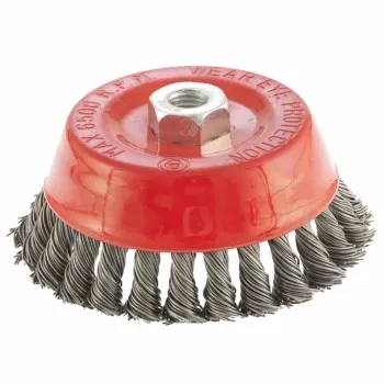 Щетка для УШМ, 125 мм, М14, "чашка", крученая проволока 0,8 мм  MTX 74625 купить в Ханты-Мансийске