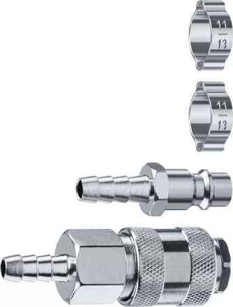 ЗУБР (штуцер елочка, 8 мм - рапид муфта) + (рапид штуцер-штуцер елочка, 8 мм) + (обжимные хомуты 2 шт), набор, Профессионал (64920-08-H) купить в Ханты-Мансийске