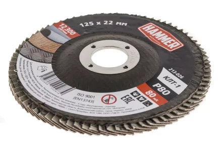 Круг Лепестковый Торцевой (КЛТ) HAMMER КЛТ 1 Ф125х22 Р80 213-026 купить в Ханты-Мансийске